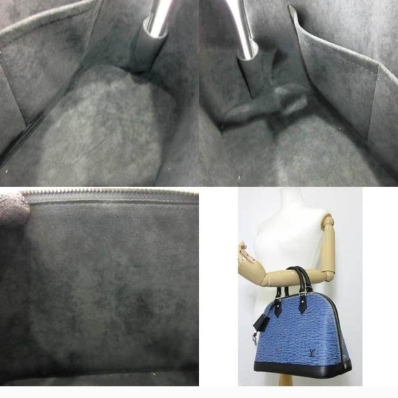 Louis Vuitton Alma PM Epi Denim Leather Handbag Boston Bag Blue - Picture 15 of 15